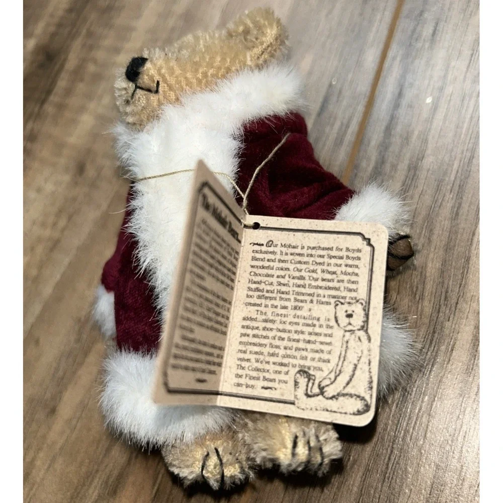 Boyd's Bears NICHOLAS BEARINGTON Santa Mohair  Miniature Ornament 5